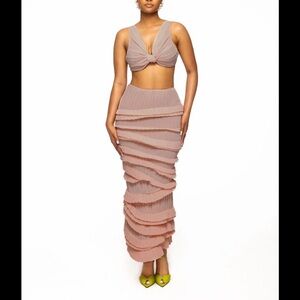 Hanifa Rose Pink Chiffon Top ONLY size L